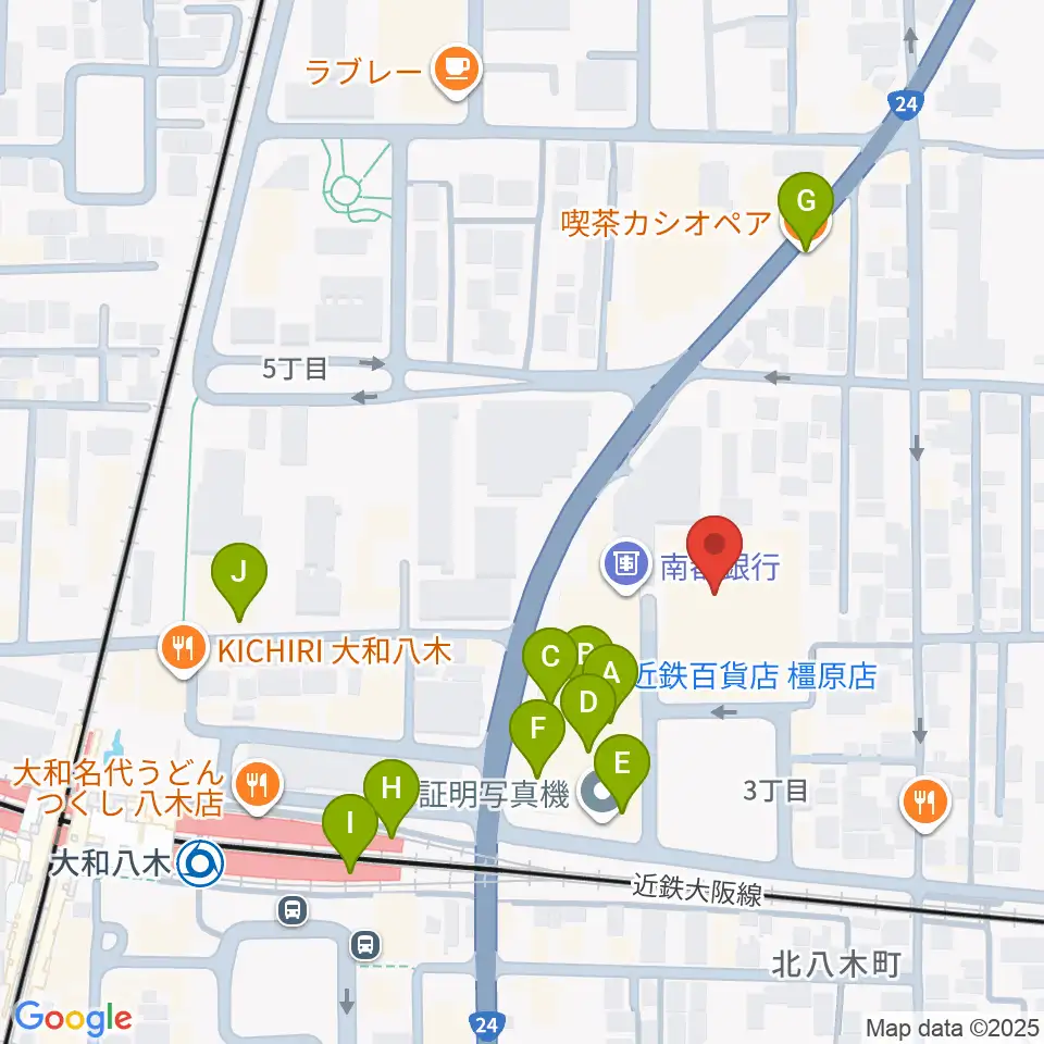奈良県橿原文化会館周辺のカフェ一覧地図