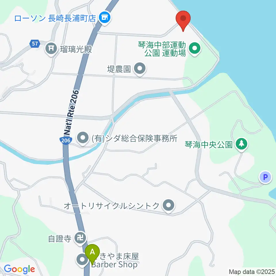 長崎市琴海文化センター周辺のカフェ一覧地図
