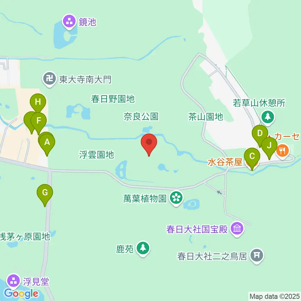 奈良春日野国際フォーラム 甍～I・RA・KA～周辺のカフェ一覧地図