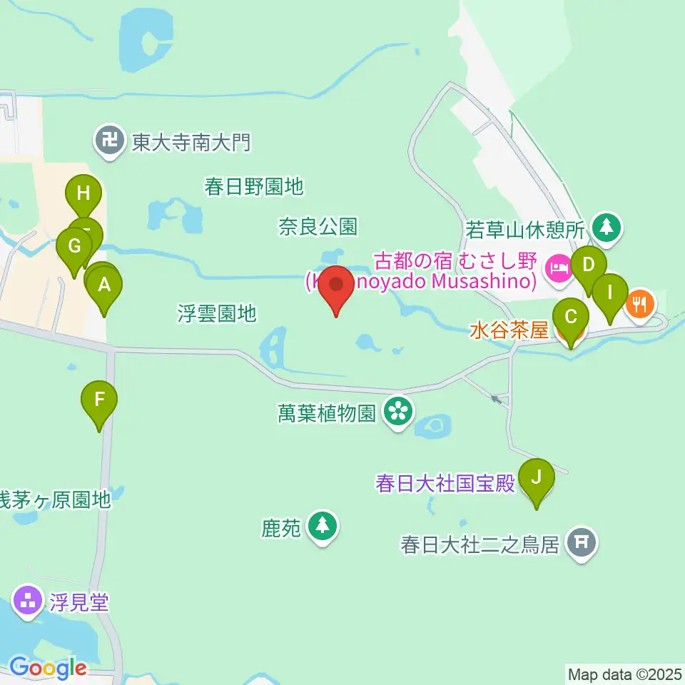 奈良春日野国際フォーラム 甍～I・RA・KA～周辺のカフェ一覧地図