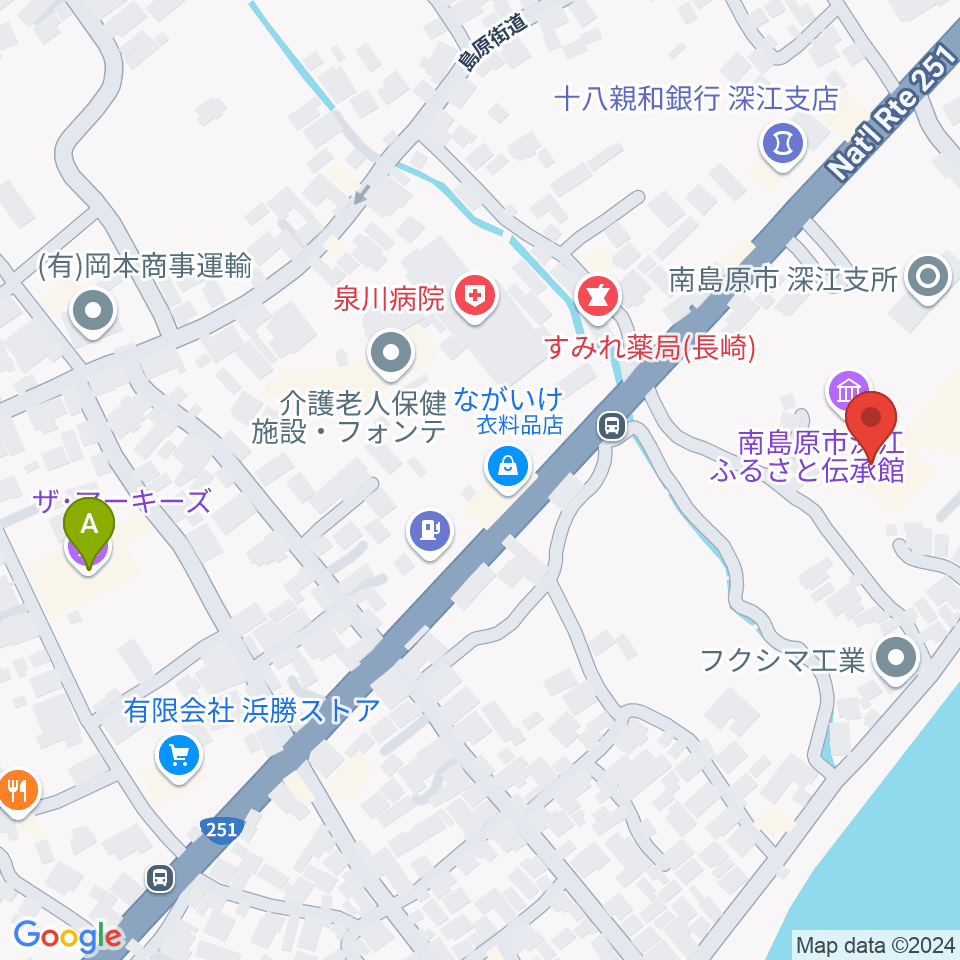 深江ふるさと伝承館周辺のカフェ一覧地図