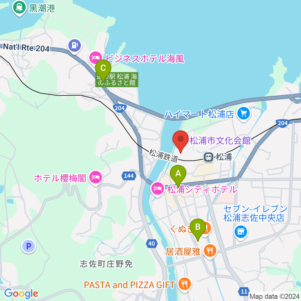 松浦市文化会館周辺のカフェ一覧地図