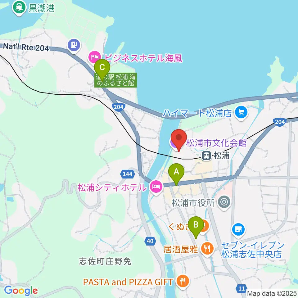 松浦市文化会館周辺のカフェ一覧地図