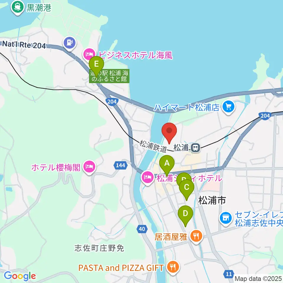 松浦市文化会館周辺のカフェ一覧地図