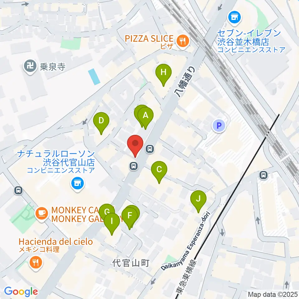 代官山NOMAD周辺のカフェ一覧地図