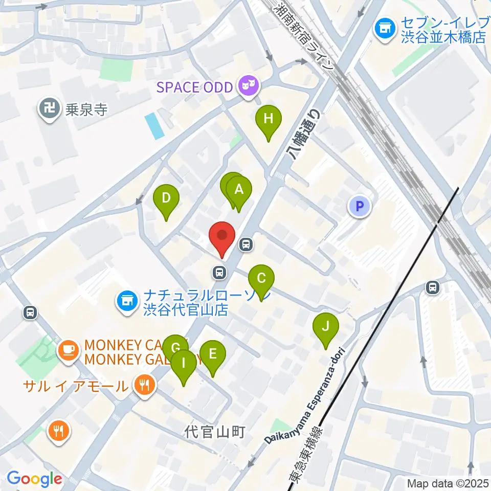 代官山NOMAD周辺のカフェ一覧地図