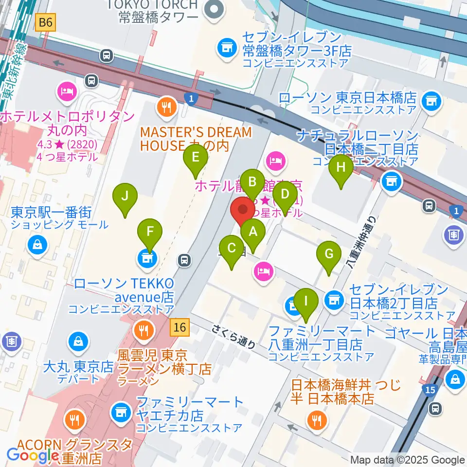 シアーミュージック 東京校周辺のカフェ一覧地図