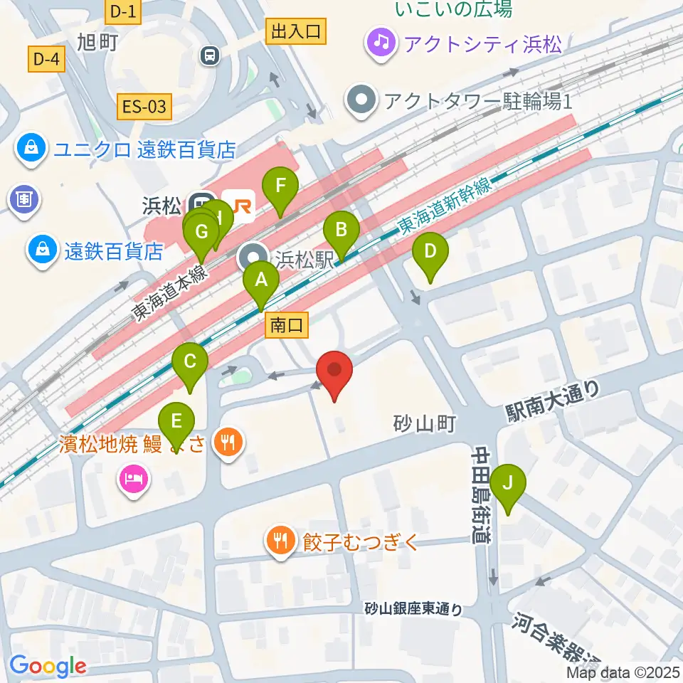 シアーミュージック 浜松校周辺のカフェ一覧地図