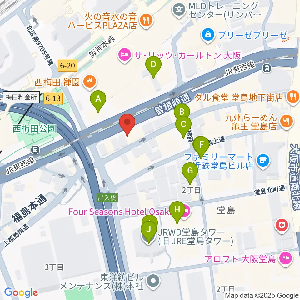 シアーミュージック 大阪校周辺のカフェ一覧地図