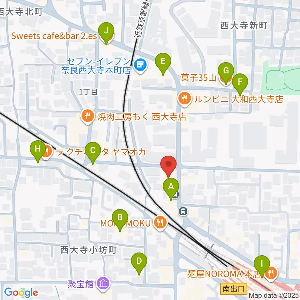 シアーミュージック 奈良校周辺のカフェ一覧地図