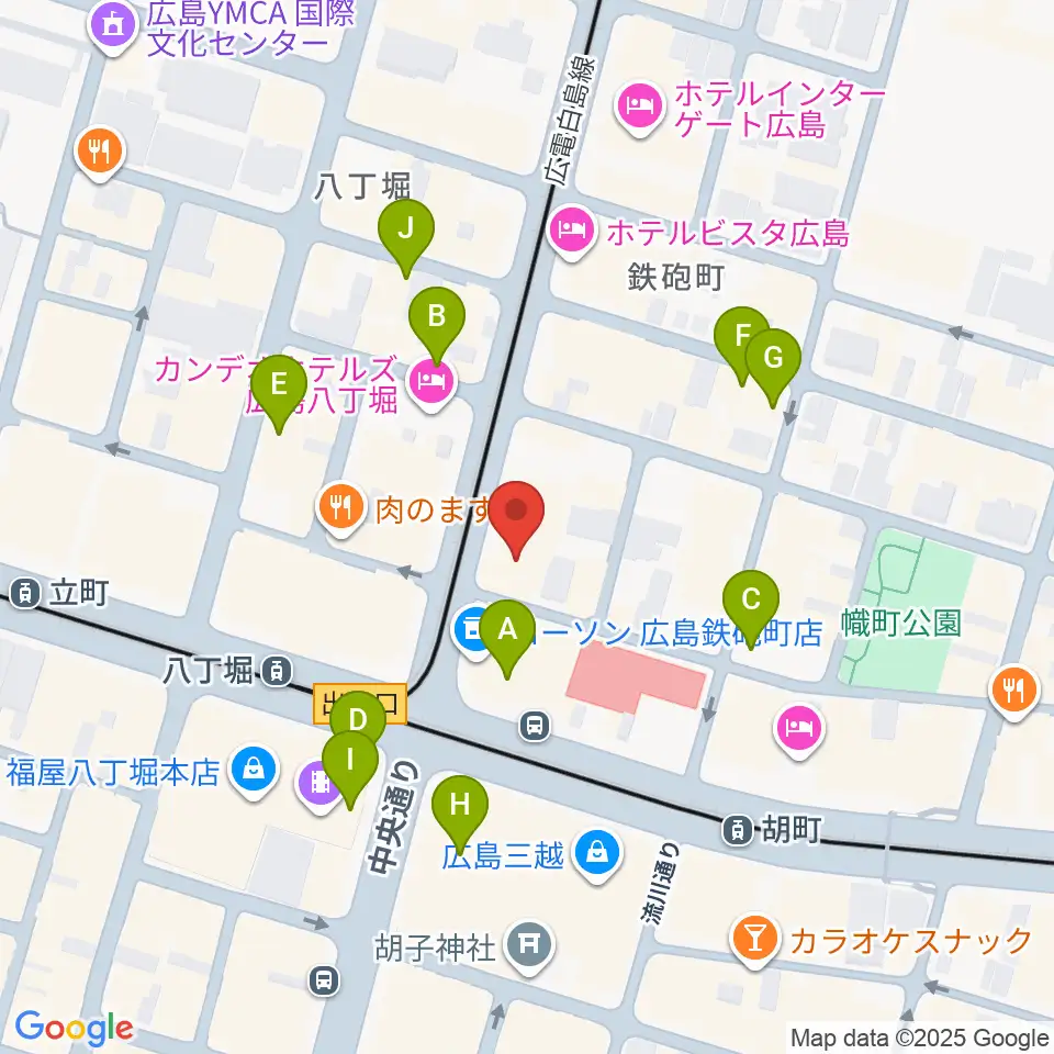 シアーミュージック 広島校周辺のカフェ一覧地図