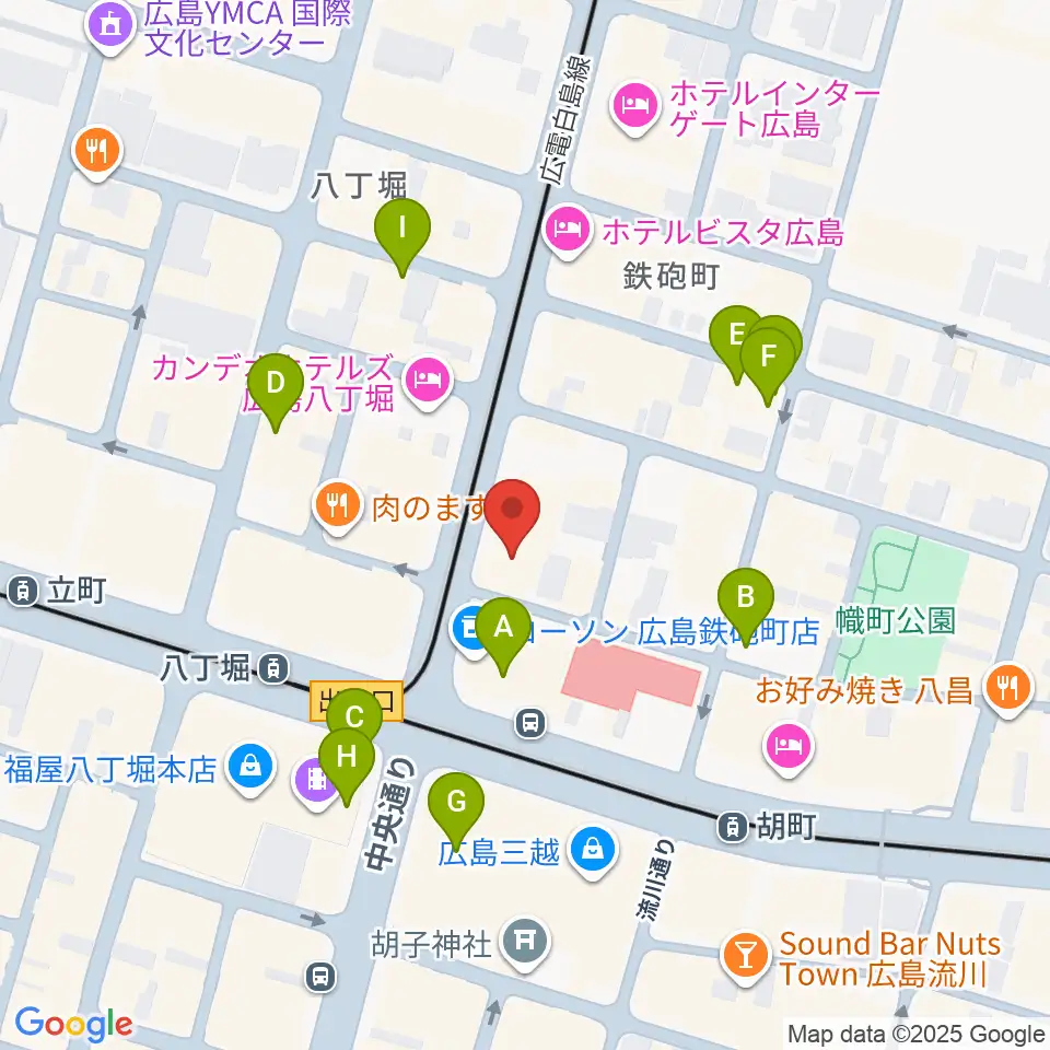 シアーミュージック 広島校周辺のカフェ一覧地図