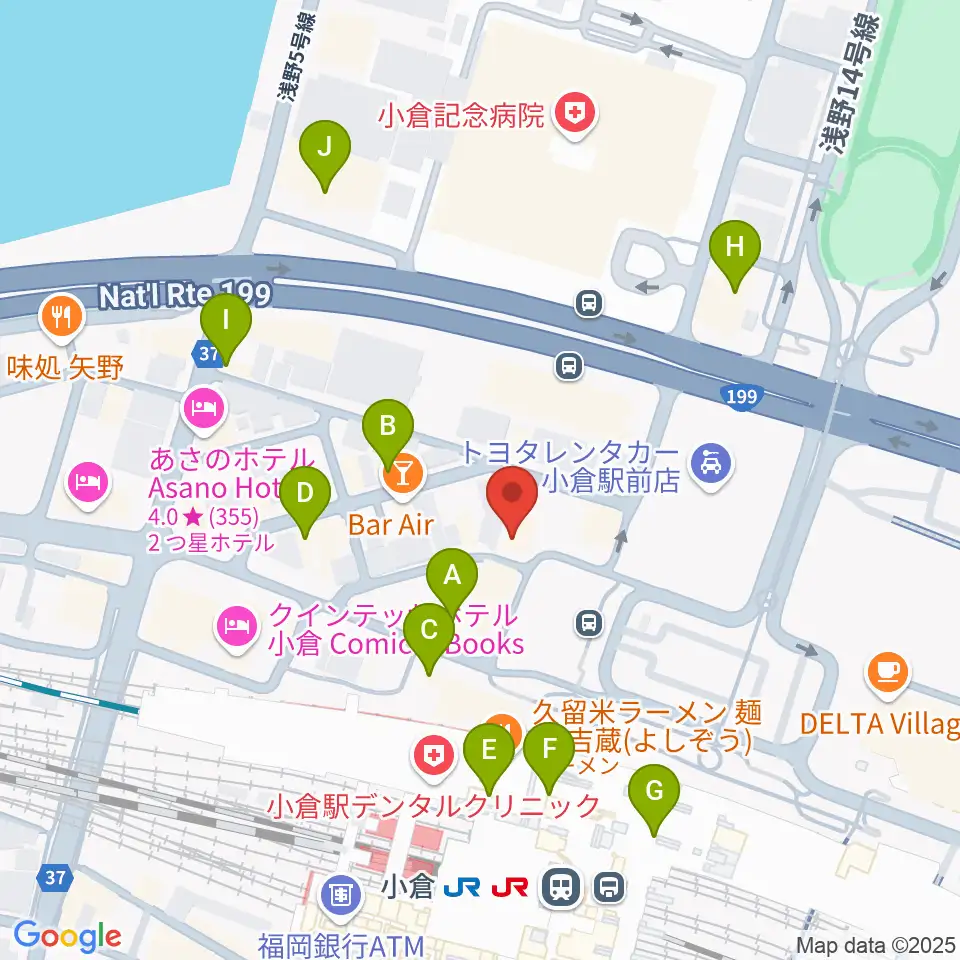 シアーミュージック 小倉校周辺のカフェ一覧地図
