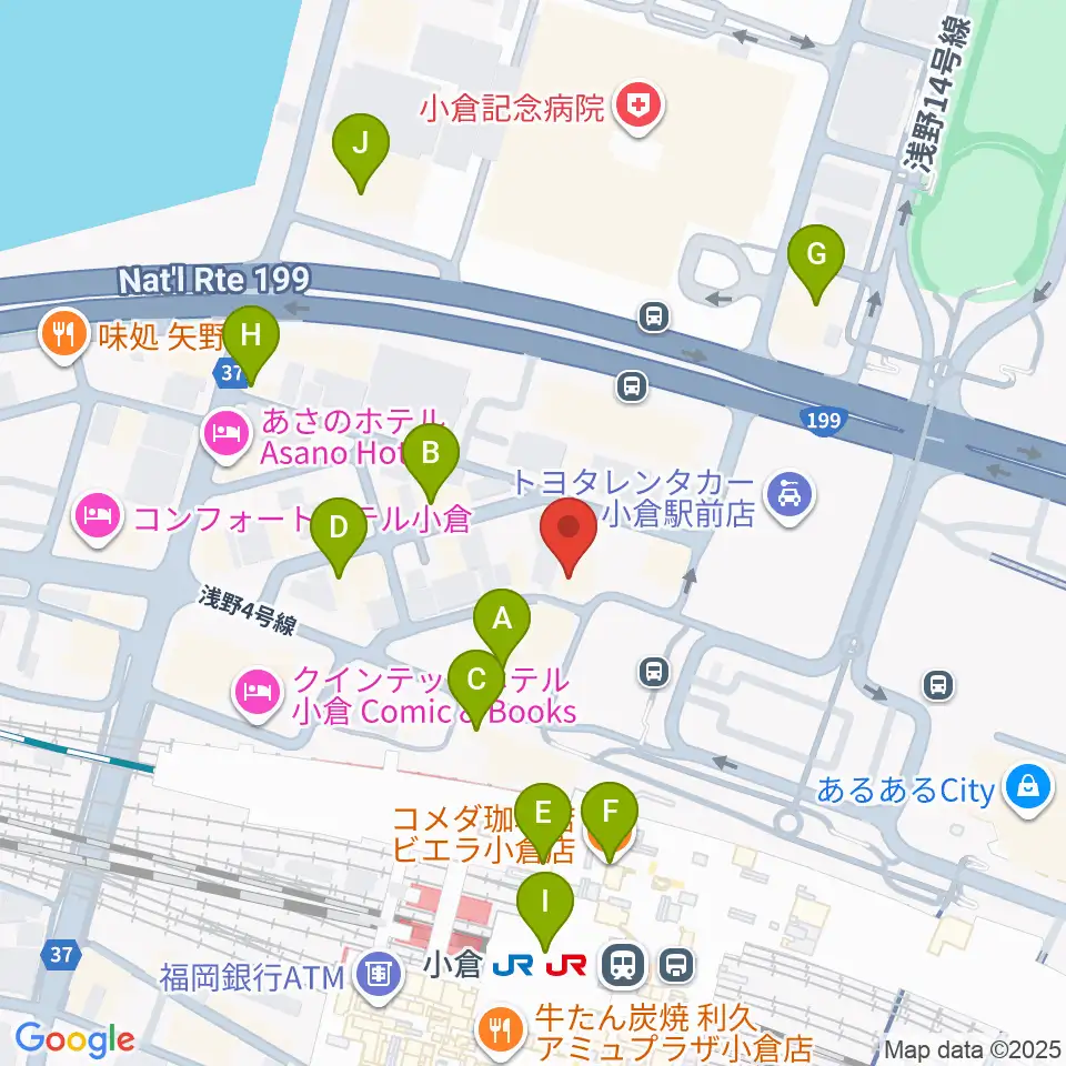 シアーミュージック 小倉校周辺のカフェ一覧地図