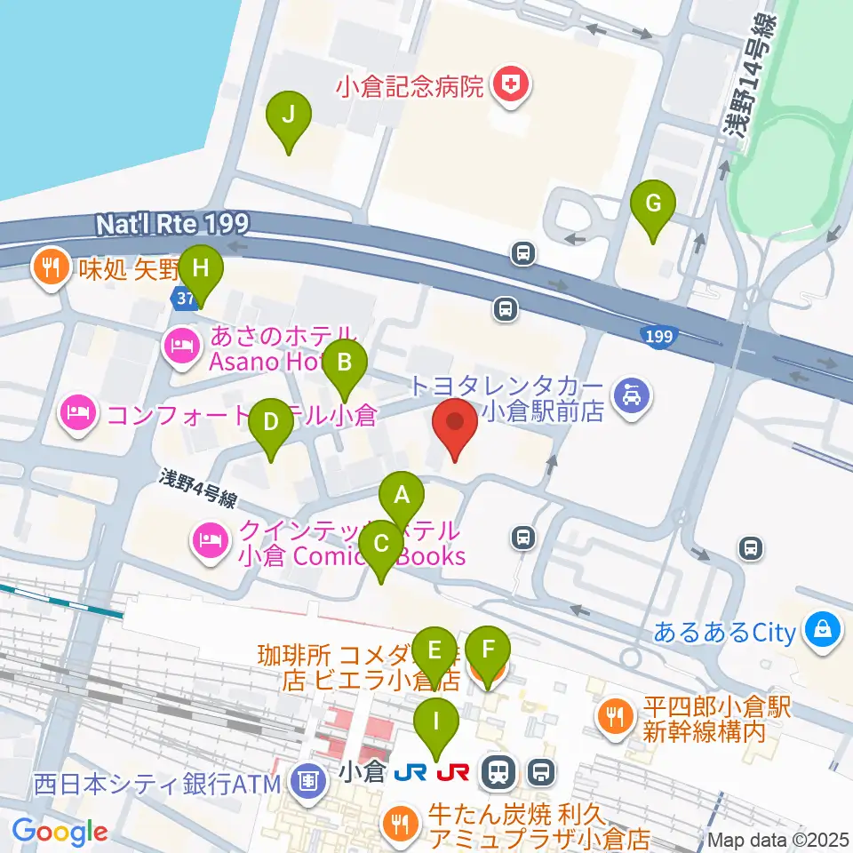 シアーミュージック 小倉校周辺のカフェ一覧地図