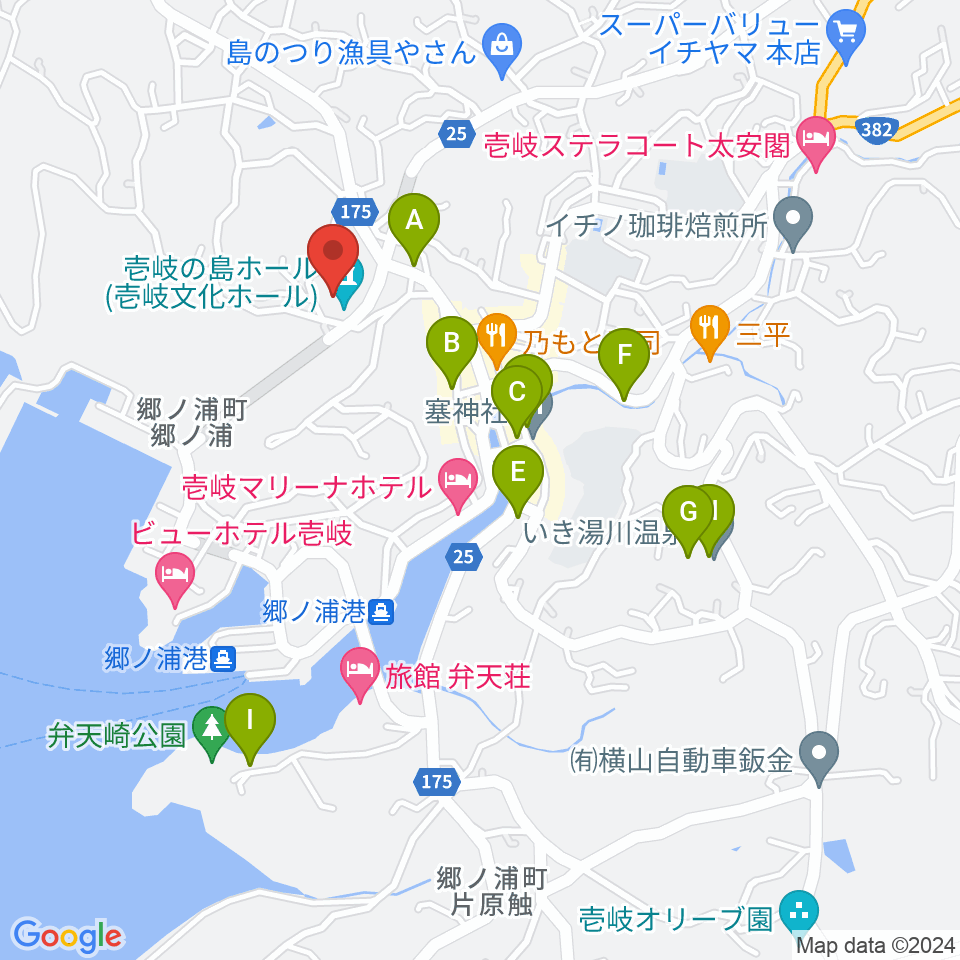 壱岐の島ホール周辺のカフェ一覧地図