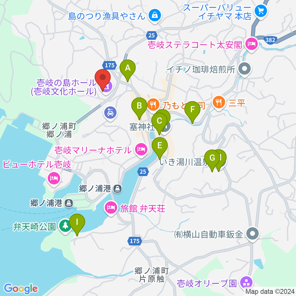 壱岐の島ホール周辺のカフェ一覧地図