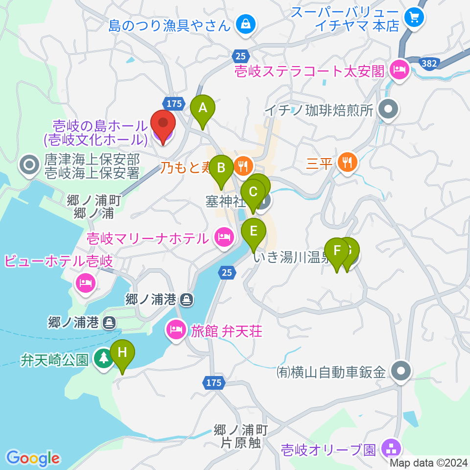 壱岐の島ホール周辺のカフェ一覧地図