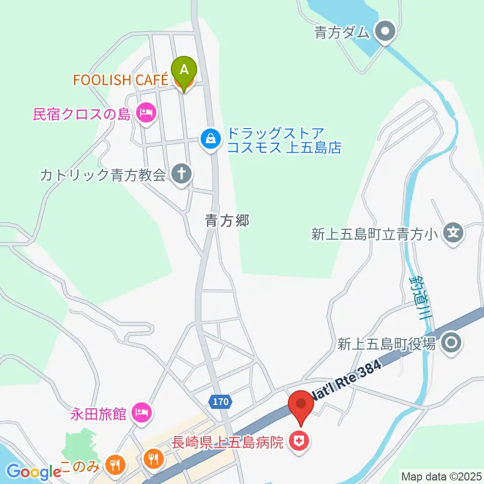 新上五島町石油備蓄記念会館周辺のカフェ一覧地図