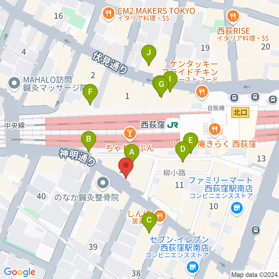 西荻窪アートリオン周辺のカフェ一覧地図