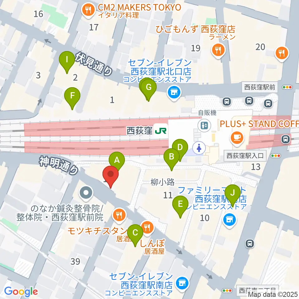 西荻窪アートリオン周辺のカフェ一覧地図