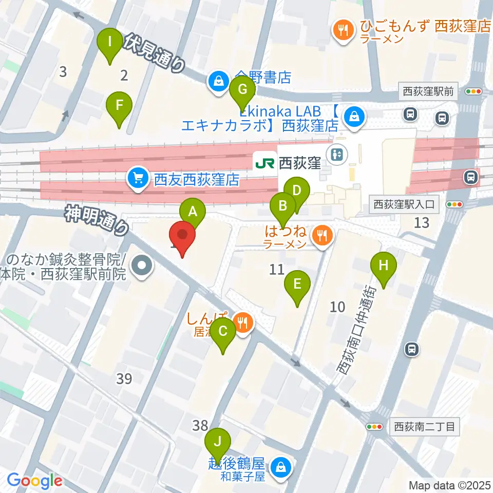 西荻窪アートリオン周辺のカフェ一覧地図