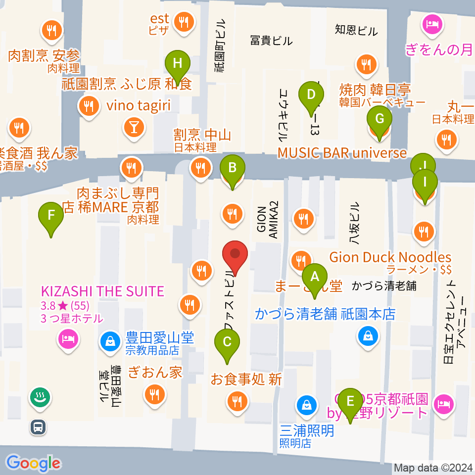 ジョニーエンジェル京都店周辺のカフェ一覧地図