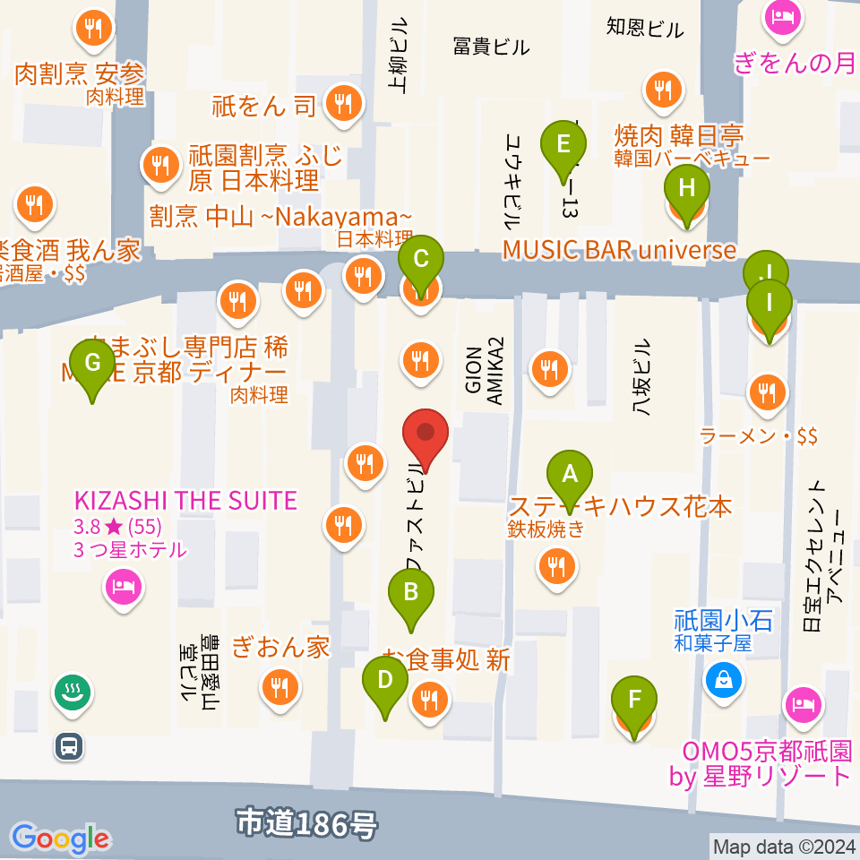 ジョニーエンジェル京都店周辺のカフェ一覧地図