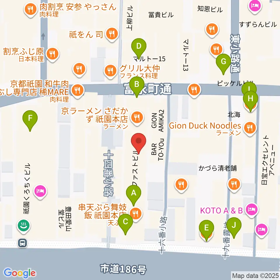 ジョニーエンジェル京都店周辺のカフェ一覧地図