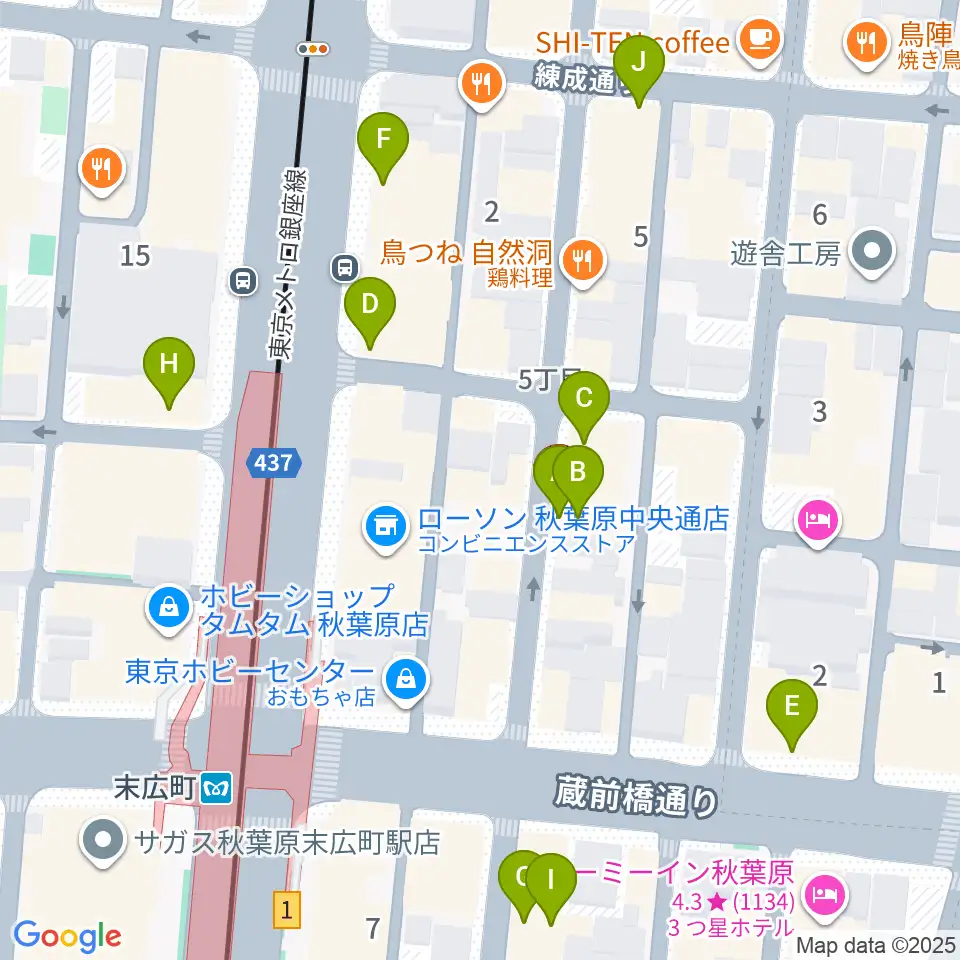 カフェ・トリオンプ周辺のカフェ一覧地図
