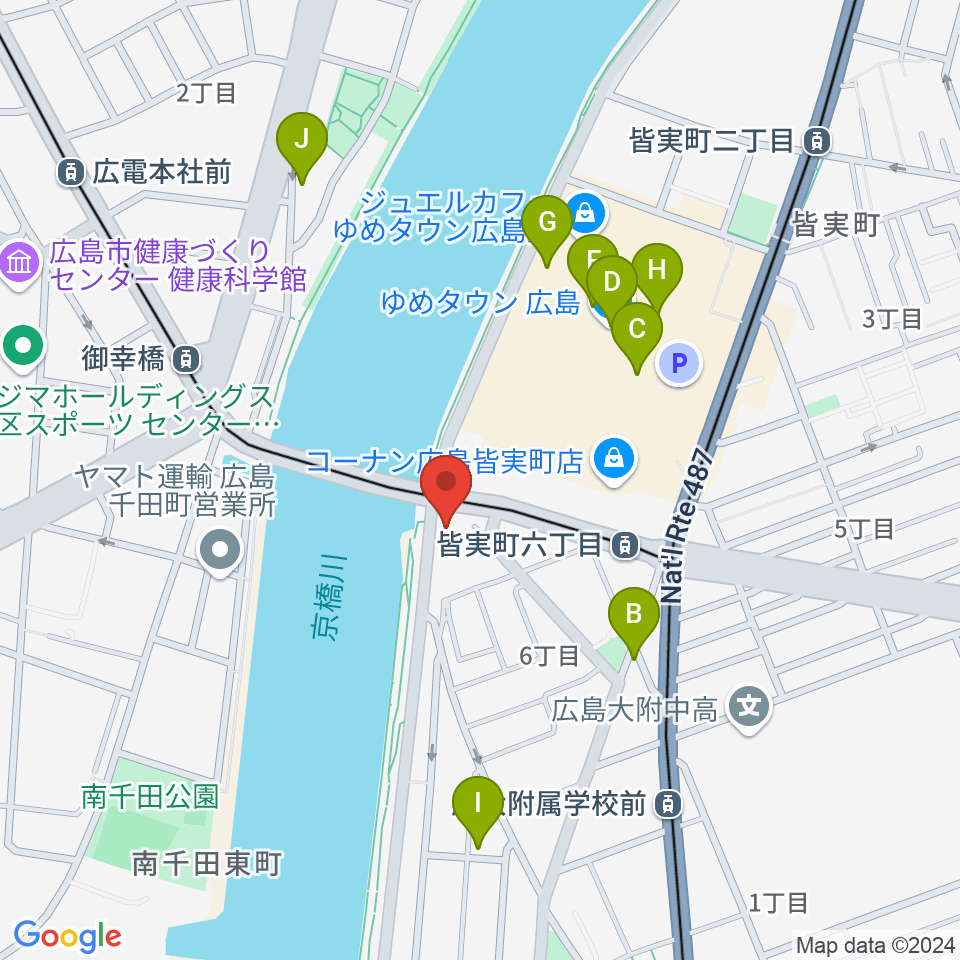 広島BANQUET周辺のカフェ一覧地図