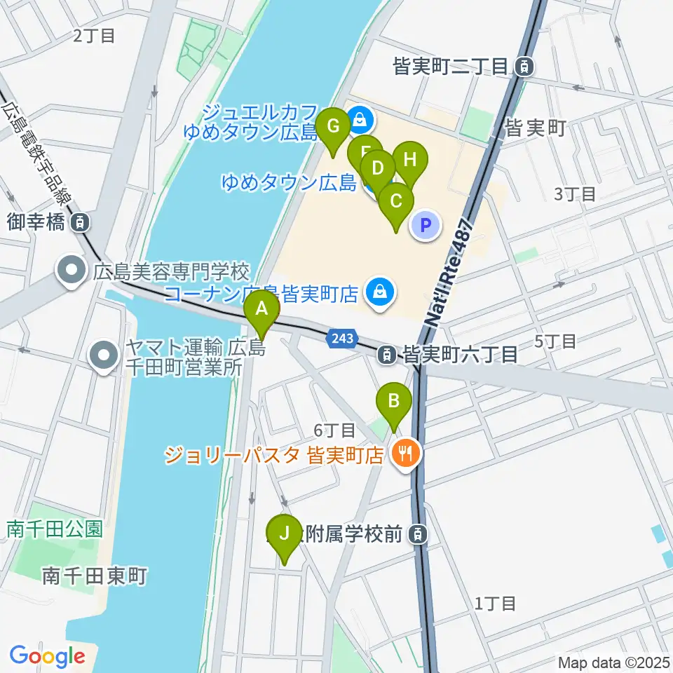 広島BANQUET周辺のカフェ一覧地図