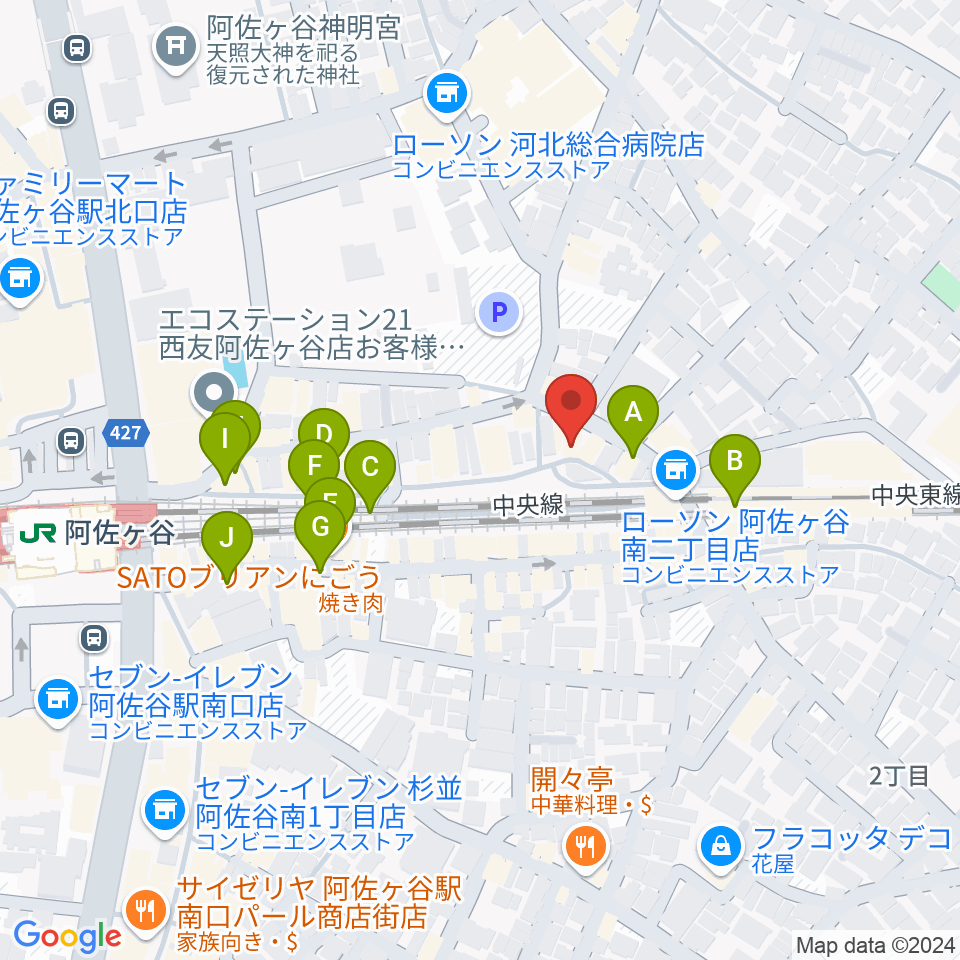 アイネビッテ音楽教室周辺のカフェ一覧地図