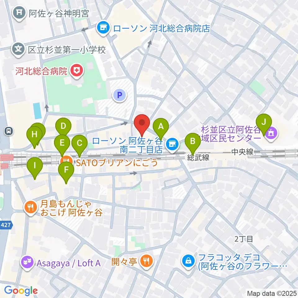 アイネビッテ音楽教室周辺のカフェ一覧地図