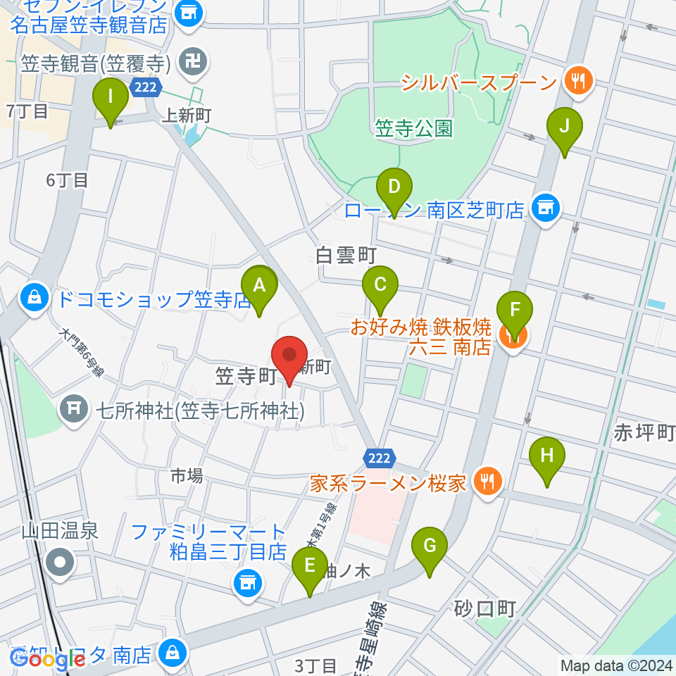 カジタ・ミュージック・スクール南教室周辺のカフェ一覧地図