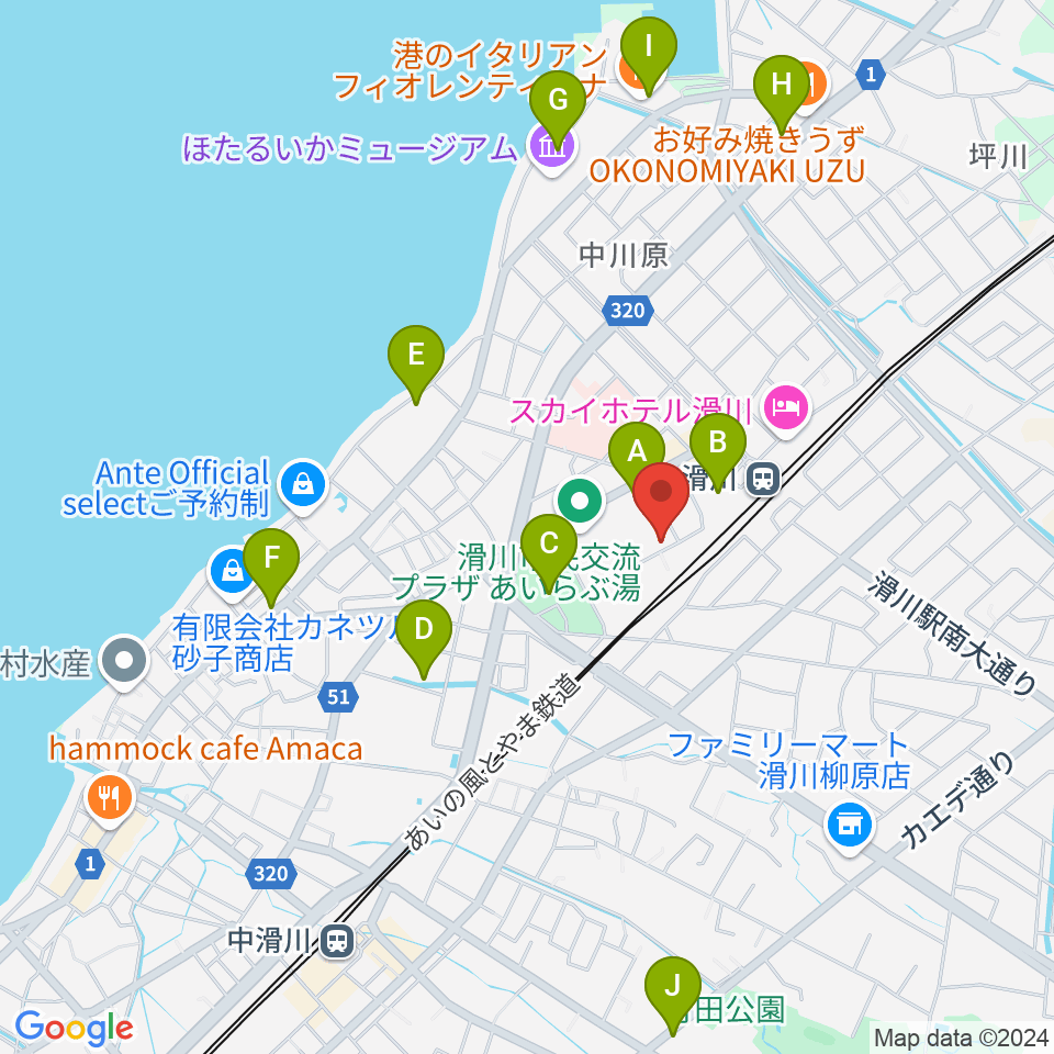 開進堂楽器 MPC滑川周辺のカフェ一覧地図