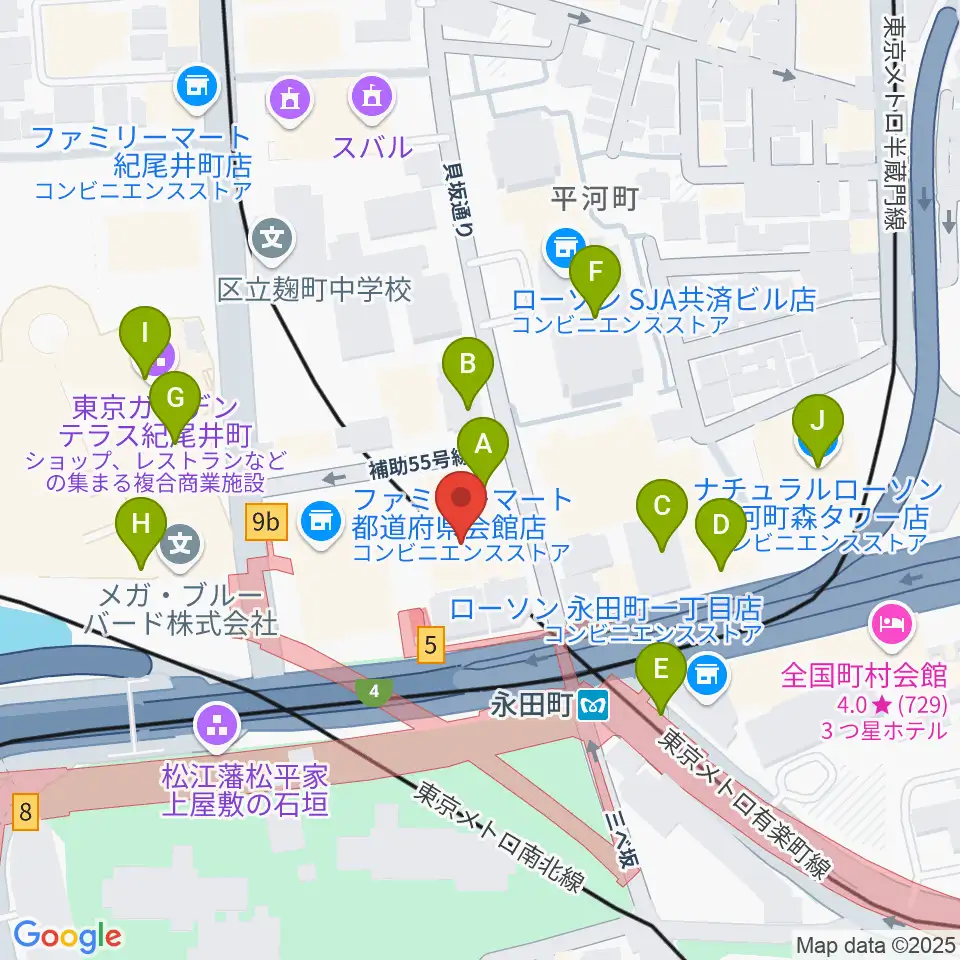 海運クラブ周辺のカフェ一覧地図