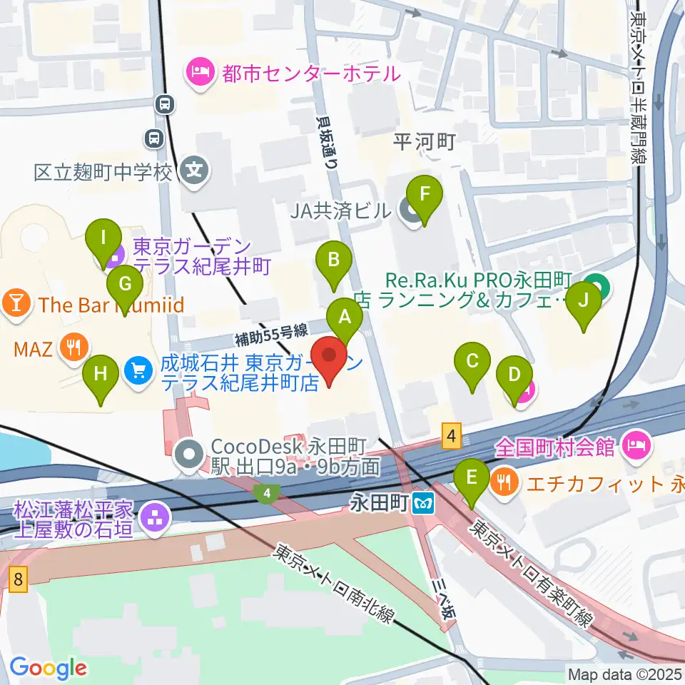 海運クラブ周辺のカフェ一覧地図
