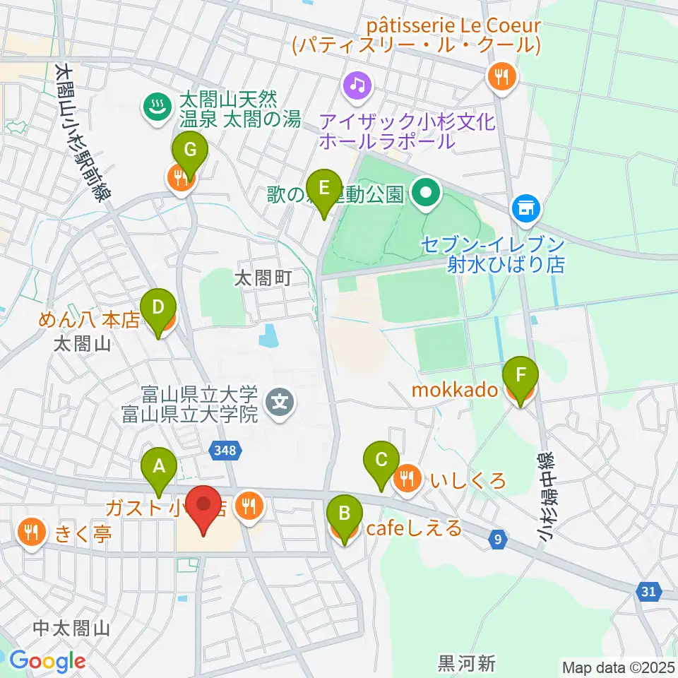 開進堂楽器 MPC太閤山周辺のカフェ一覧地図