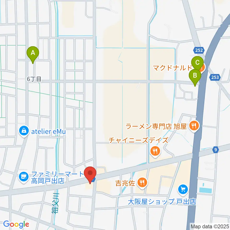 開進堂楽器 MPC戸出周辺のカフェ一覧地図