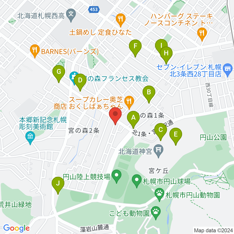 ラジオカロスサッポロ周辺のカフェ一覧地図