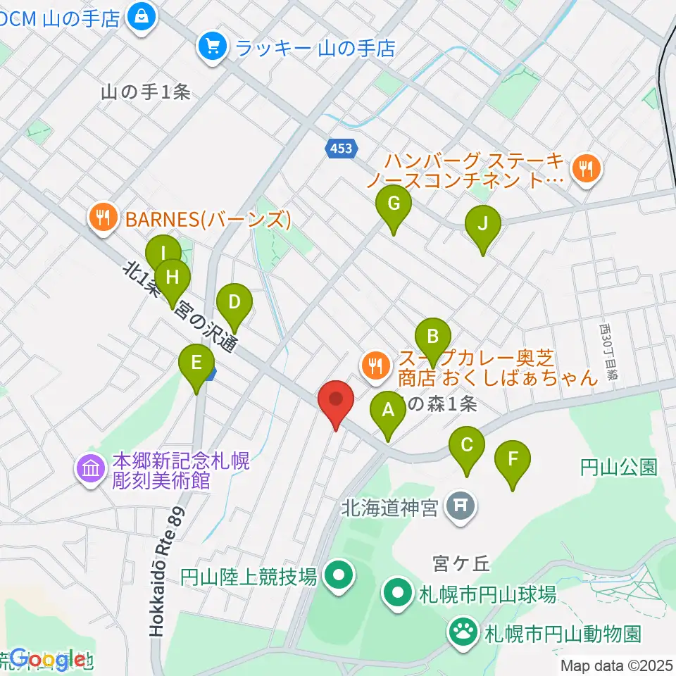 ラジオカロスサッポロ周辺のカフェ一覧地図