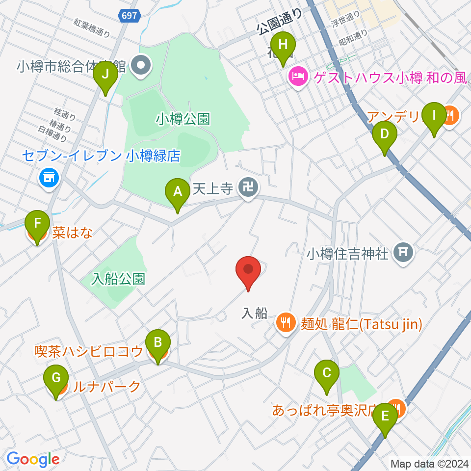 FMおたる周辺のカフェ一覧地図