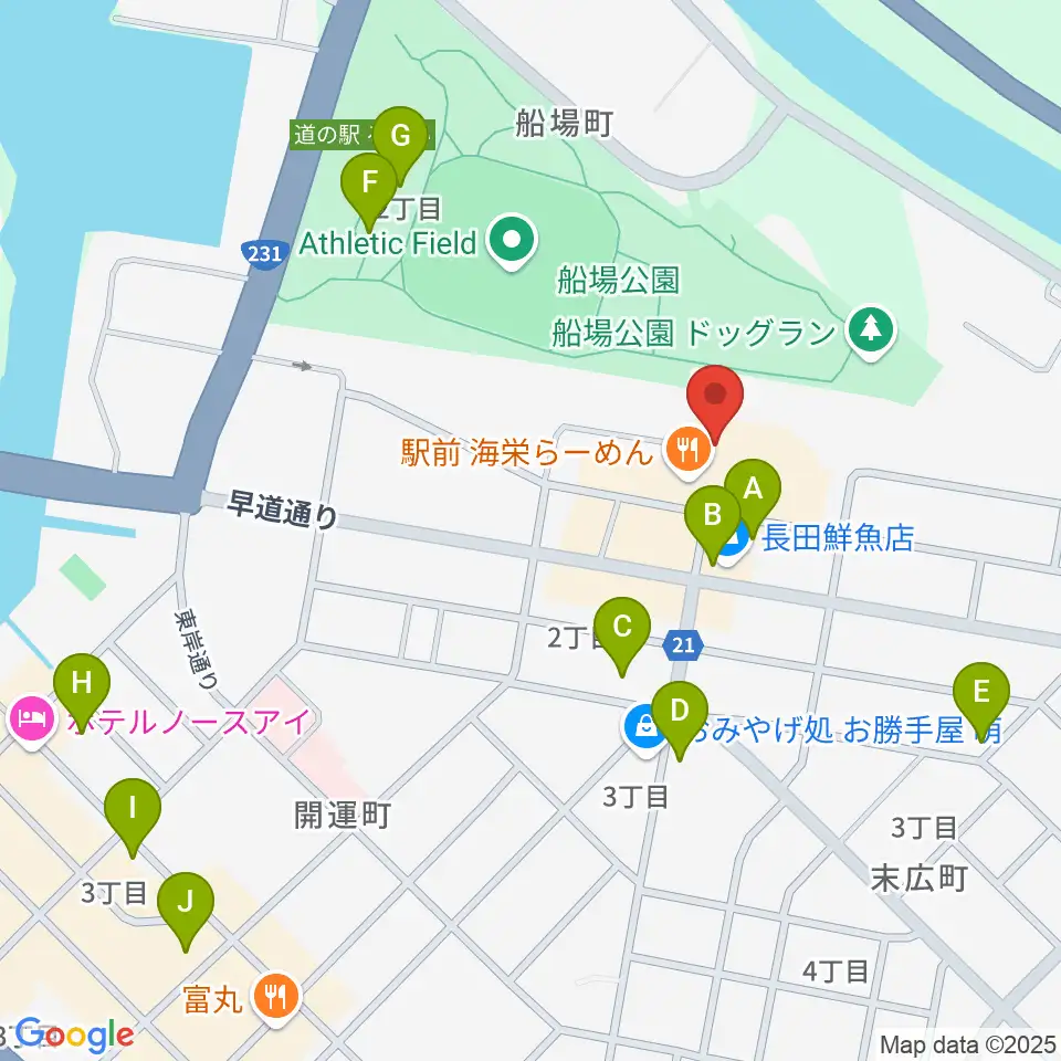 エフエムもえる周辺のカフェ一覧地図