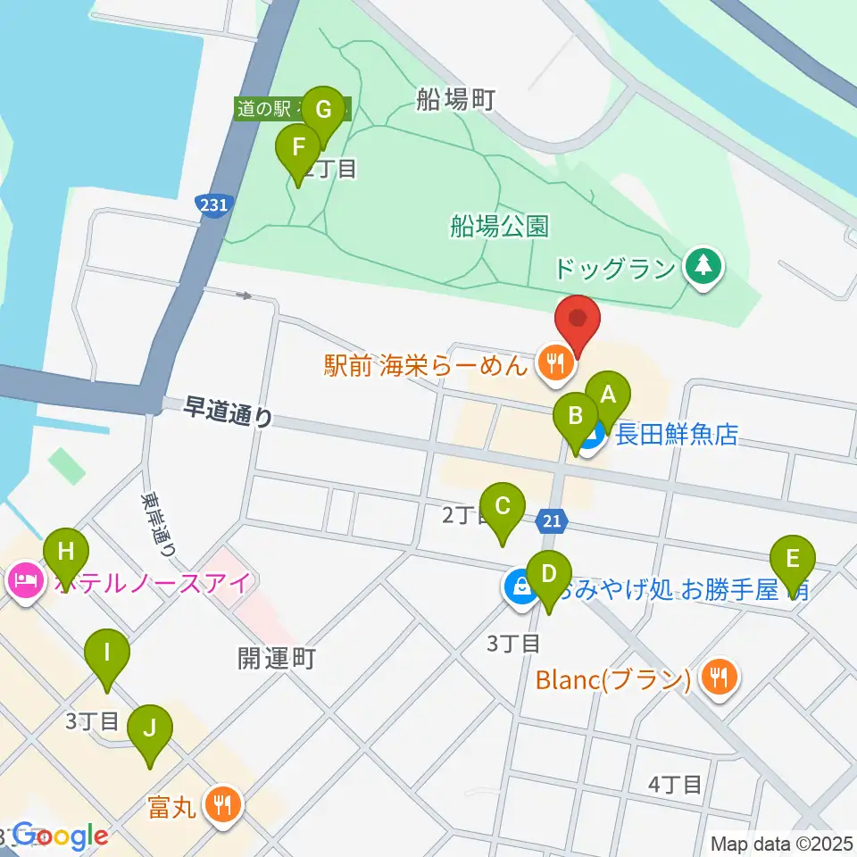 エフエムもえる周辺のカフェ一覧地図