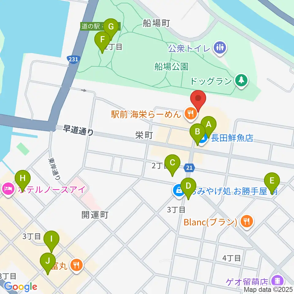 エフエムもえる周辺のカフェ一覧地図