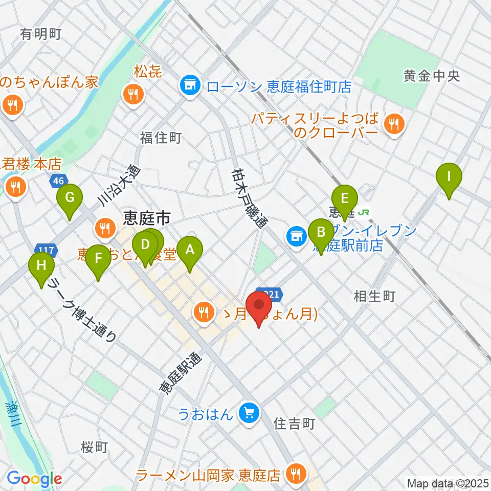 e-niwa(いーにわ)周辺のカフェ一覧地図