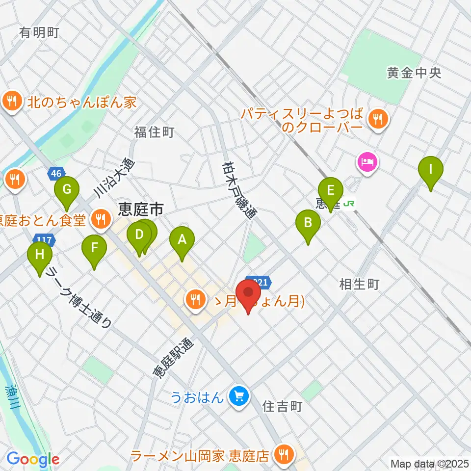 e-niwa（いーにわ）周辺のカフェ一覧地図
