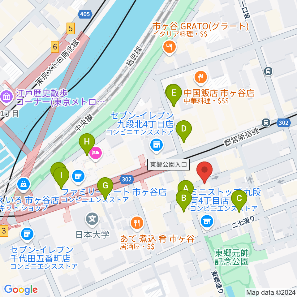 弦楽器Tonica周辺のカフェ一覧地図