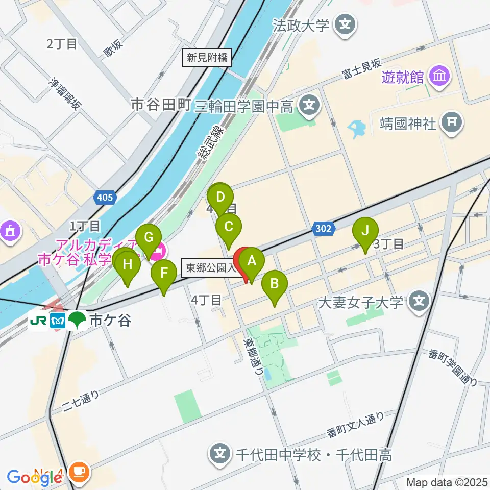 弦楽器Tonica周辺のカフェ一覧地図